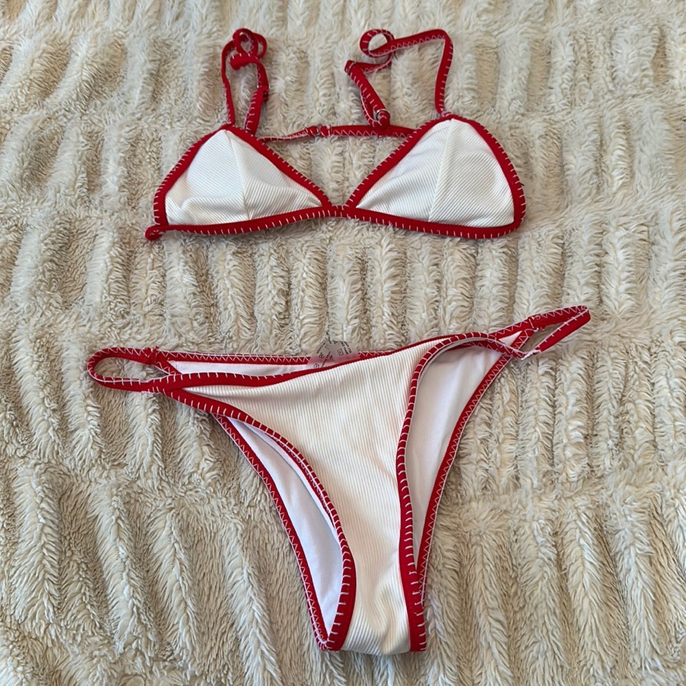 Super cute SHEIN bikini. Like new condition. Red and white.